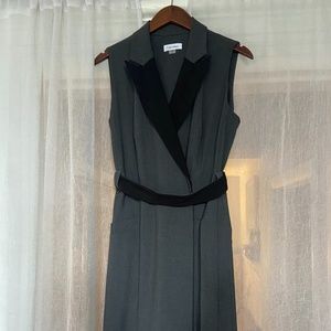 Calvin Klein Heather Gray Knee-high Wrap Dress
